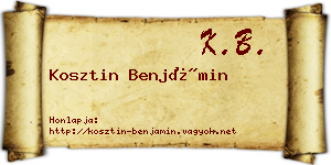 Kosztin Benjámin névjegykártya